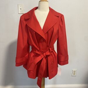 HALOGEN Single Breasted Red Blazer Womens 12 Equestrian Preppy Business Jacket